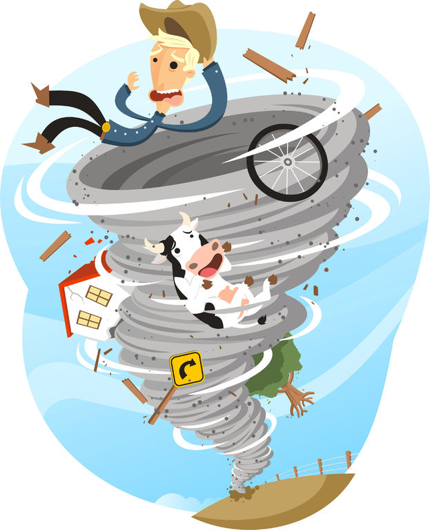 33995606 - tornado storm twister cloud wind rain weather, vector illustration cartoon.